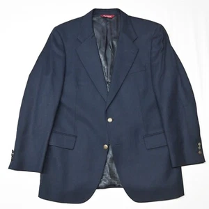 Vtg Jos A Bank 42R Navy Lanerossi Cashmere Wool Flannel Blazer Sport Coat Jacket - Picture 1 of 12