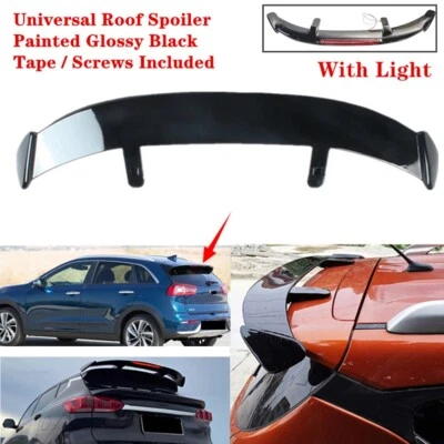 Universal Fit For Kia Niro 17-22 Rear Roof Spoiler Wing Gloss Black With Light Foto 1 de 4