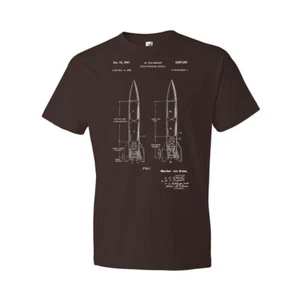 Wernher Von Braun Rocket Patent Shirt V2 Rocket Blueprint Engineer Gift - Picture 1 of 11