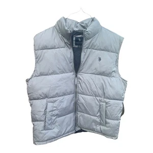 US POLO ASSN Puffer Vest Mens Size XXL Gray Rider Logo Cozy Quilted - Picture 1 of 11