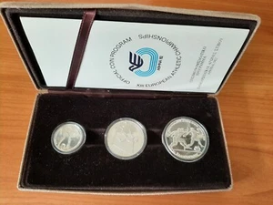 1981 Greece OLYMPIC Silver 3-piece Coin Set, MINT STATE in capsule, box and COA - Picture 1 of 3
