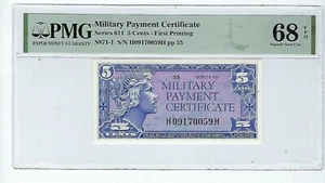 USA 1961, Series 611, Military Payment 5 Cent PMG 68 EPQ  UNC - Picture 1 of 2