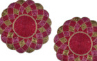 Set Of 6 Multicolor Placemats Beaded Tablemat Designer Charger Plates 13X13 Inch