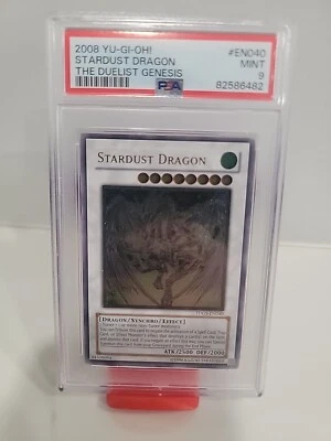 2008 YU-GI-OH! TDGS-ULTIMATE RARE EN040 STARDUST DRAGON UNLIMITED PSA 9 - Image 1 of 3