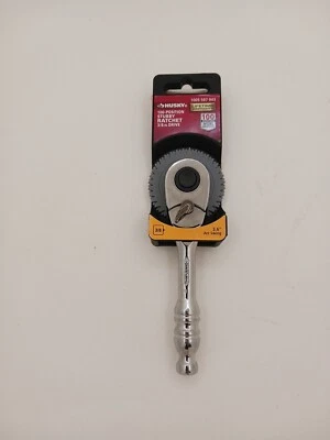 Husky Stubby Ratchet 3/8" Drive Socket Quick Release 100 Position Chrome NEW - Image 1 of 3