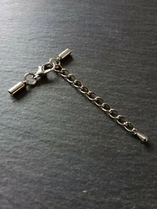 5 juegos de tapas de extremo antiguos en tono plata para cable de 2 mm con cadena extensora (tapas de 2,5 mm) - Imagen 1 de 7