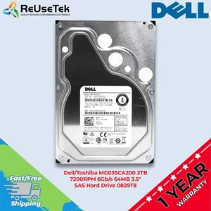 Disco duro SAS 0829T8 Dell/Toshiba MG03SCA200 2 TB 7200 RPM 6 Gb/s 64 MB 3,5" - Imagen 1 de 16