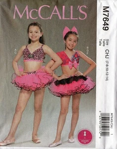 Mädchen Tanzkostüm McCall's Muster M7649 Top, Rock, Haarschleife Gr. 7 - 14 ungeschnitten - Bild 1 von 2