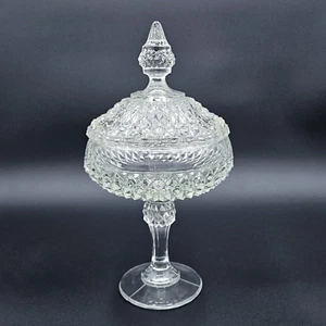 Vintage Indiana Glas Diamond Point Kompott/Bonboniere 12 Zoll - Bild 1 von 7
