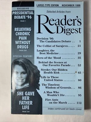 Readers Digest November 1996 (Large Print) - Image 1 of 4