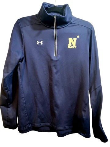 Men's Under Armour Navy Navy Midshipmen Quarter-Zip Jacket Pullover Cover