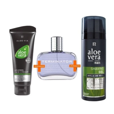 LR Terminator Eau de Parfum + Aloe Vera Men Shaving Gel + Anti-Stress Face Cream - Bild 1 von 4