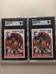 1989 NBA Hoops Michael Jordan Chicago Bulls #21 Goat 🐐 SGC 9 x2 Hot! - Picture 1 of 5