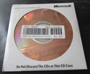 Microsoft Office Basic Edition 2003 OEM Full Version Hologram CD- New & Sealed - Photo 1/5