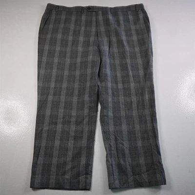 Pantalones cónicos Hart Schaffner Marx 42x28 grises a cuadros Glenn 100 % lana franela para hombre Foto 1 de 4