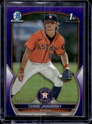 2023 Bowman Draft Chase Jaworsky Chrome Purple Refractor 1st #22/250 - Image 1 of 2