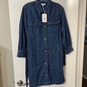 Free Assembly Women’s Denim Belted Mini Shirtdress Medium New NWT - Picture 1 of 12