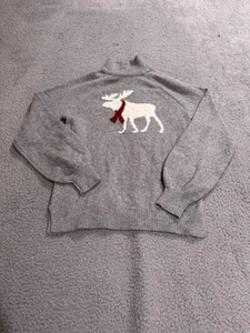 Abercrombie Fitch Sweater Mens Extra Small Gray Moose Knit Pullover Mock Neck - Picture 1 of 8