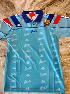 FC Barcelona Kappa 1992-1995 Green Red Blue Away Football Shirt Jersey Small ⚽⚽ - Picture 1 of 13