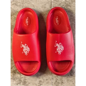 Rosa/rote US Polo Assn Damen Sliders Brandneu Größe 3 - Bild 1 von 4