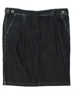 BENETTON Womens Denim Skirt IT 46 Large W34 Navy Blue Cotton BF26 - Picture 1 of 4