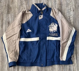 VINTAGE Georgetown Hoyas Apex One Jacket Men’s Medium Blue Grey 90s - Picture 1 of 17