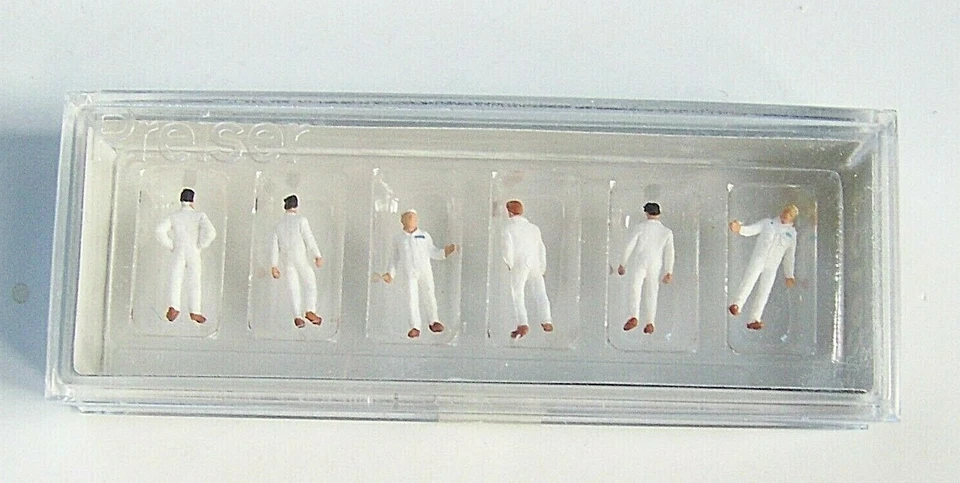 Escala N Preiser # 79104 SEIS FIGURAS MECÁNICAS 1/160 (Monos Blancos) Foto 1 de 1