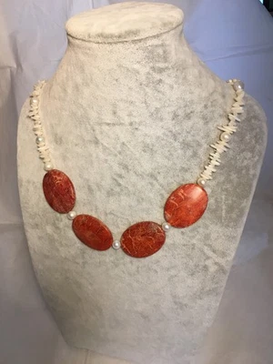 Elegante echte Korallen-Perlenkette Astkorallen + Schaumkorallen - Bild 1 von 4