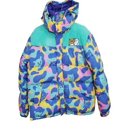 Teddy fresh x ripndip hoodie Mens size Medium Jacket Camo Colorful VHTF Puffer - Image 1 of 4