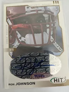 2002 SAGE HIT RON JOHNSON auto oro #H33 /250 MINNESOTA GOLDEN GOPHERS 🏈 - Foto 1 di 1