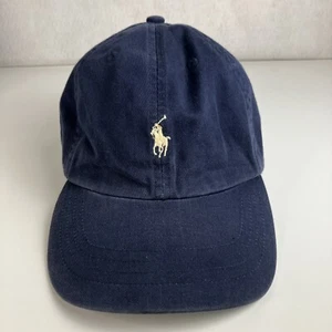 Vintage Polo Ralph Lauren Mütze Kappe verstellbarer Lederriemen dunkelblau - Bild 1 von 9