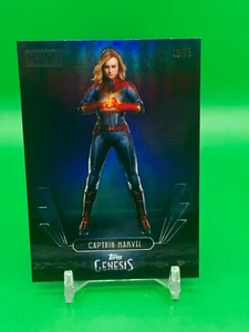 2025 Topps Disney Genesis Captain Marvel #97 Blue Foil 19/75 - Bild 1 von 2