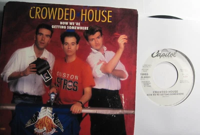 CROWDED HOUSE * 45 * Getting Somewhere * 1986 *DJ PROMO * UNPLAYED MINT 45 w/ PS - Image 1 of 2