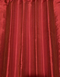 Red/Orange Dupioni Stripes 100% Silk Fabric, 44"/54" Wide, By The Yard (SD-637A) - Picture 1 of 4