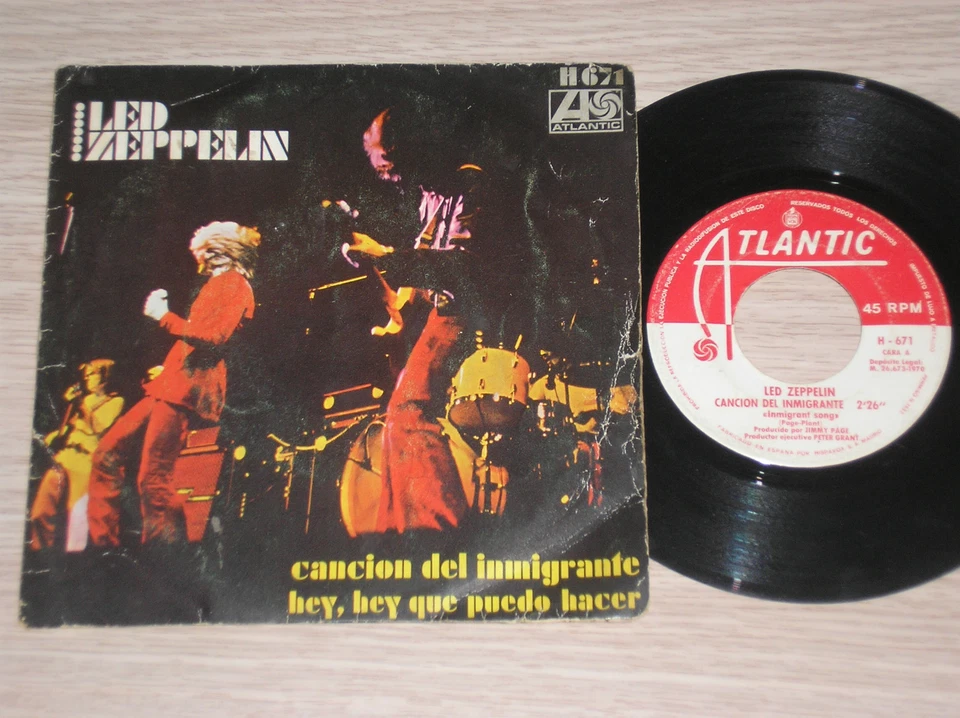 LED ZEPPELIN - IMMIGRANT SONG / HEY, HEY WHAT CAN I DO - RARO 45 GIRI 7" SPAIN - Image 1 of 1