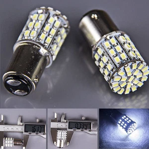 2X White 1157 BAY15D 2057 64 LED 1206 SMD Brake, Tailight, Turn signal, Bulbs - Picture 1 of 3