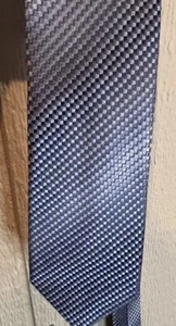 Van Heusen Silk Blend Tie Dark Blue Diagnol Stripe Preppy Career Classic Retro - Picture 1 of 2