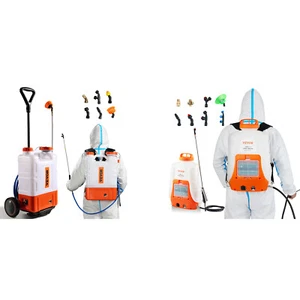 Battery Powered Backpack Sprayer with Wheel 4 Gal Tank 0-94 PSI Adjustable - Picture 1 of 26