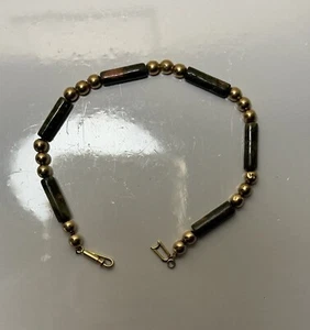 VTG BEAUTIFUL 14K YELLOW GOLD BEADS Pat. No 3350753 BRACELET - Picture 1 of 6