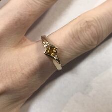 10K Yellow Gold 50pt Citrine and Diamond Ring (C22)