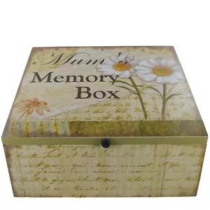Mum Daisy Memory Box Keepsake Chest Memories Mothers Day Birthday Wooden SG1335 - Picture 1 of 5