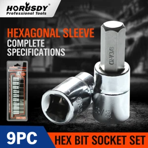 HORUSDY 8Pcs SAE Allen Key Sockets Hex Bit Socket Set 3/8" Drive Drill Tools Kit - Picture 1 of 10