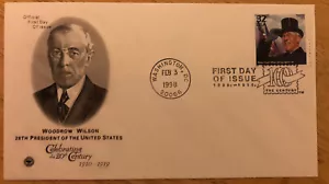 Woodrow Wilson 28th President First Day Cover Stamp Celebrating The 20th Century - Picture 1 of 1