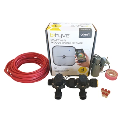 Orbit B-hyve WiFi Controller 4 Station-2x 3/4"Manifold Valves & Wire -FreeSensor - Image 1 of 4