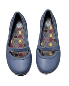 Crocs Womens blue Alice Work Slip On Comfort Mary Jane Flats Size US 6 - Picture 1 of 12