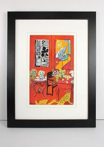 1948 MATISSE SIGNED Antique Print "Le grand Interieur Rouge" Gallery Framed COA - Picture 1 of 3