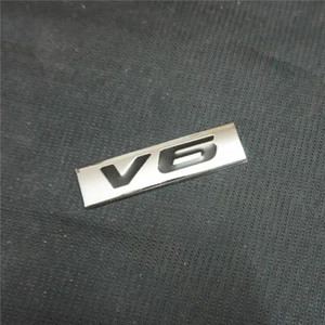 1x Negro V6 Cromo Metal Adhesivo Insignia Calcomanía Emblema Auto Motor Deportes Hatchback - Imagen 1 de 12