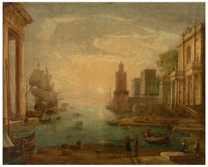 Claude Lorrain - Seaport with Ulysses Restituing Chryseis to her Father Chryses - Picture 1 of 6
