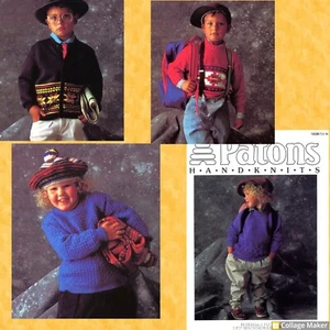 Patons Handknits Book 1029. Childrens 5 Ply Jumper Cardigan Size 60-75cm - Picture 1 of 5