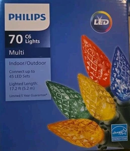 Philips 70 C6 Mulitcolor LED Lights Christmas Decoration Indoor/Outdoor NEW - Picture 1 of 3